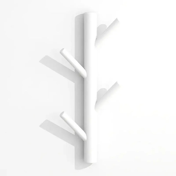 Rovelli minimalist white wall-mounted coat rack with branch-like hooks