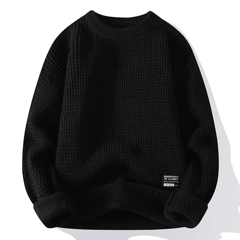 Oska Relaxed Waffle-Knit Crewneck Sweatshirt
