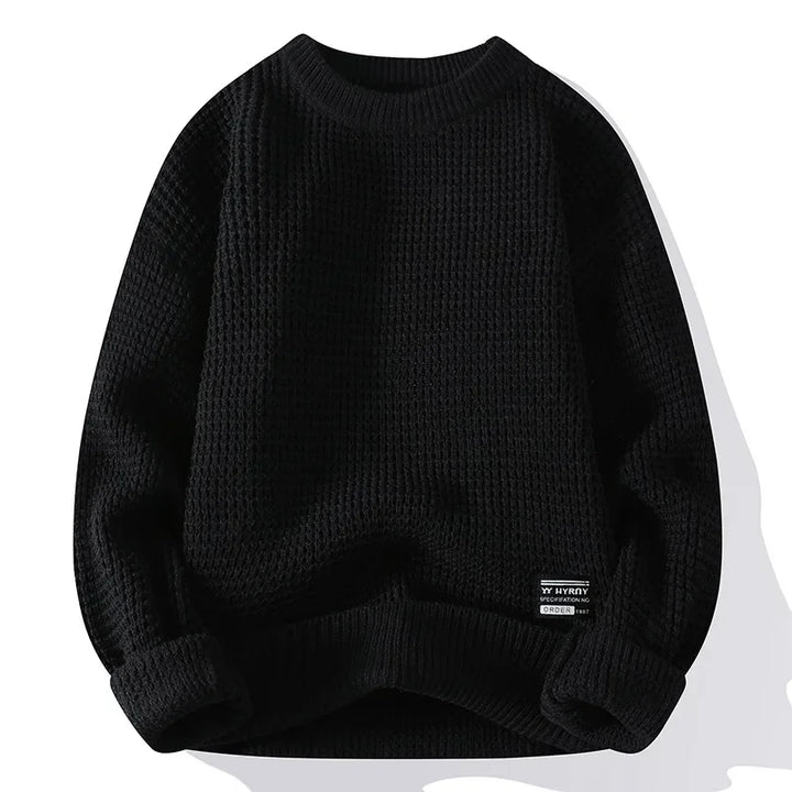 Oska Relaxed Waffle-Knit Crewneck Sweatshirt