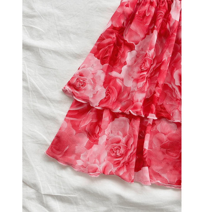 Sienna Floral-Print Plunge Mini Dress