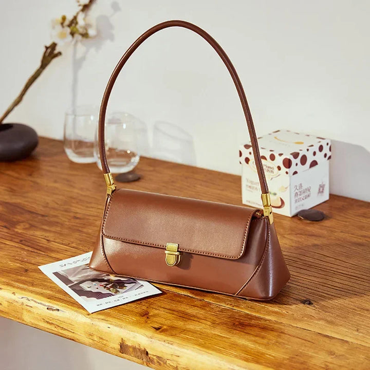 Elise Leather Structured Shoulder Bag