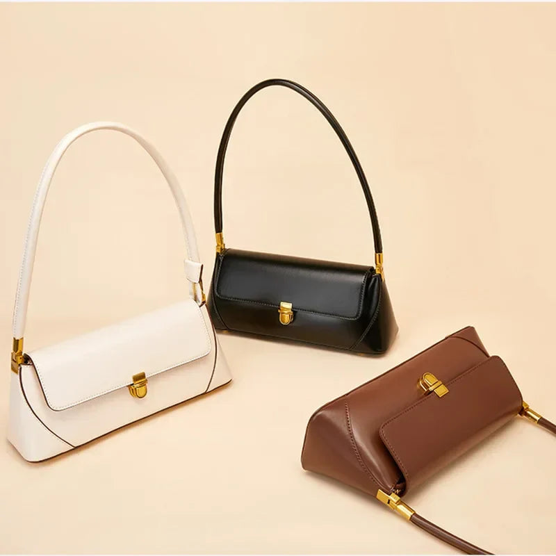 Elise Leather Structured Shoulder Bag