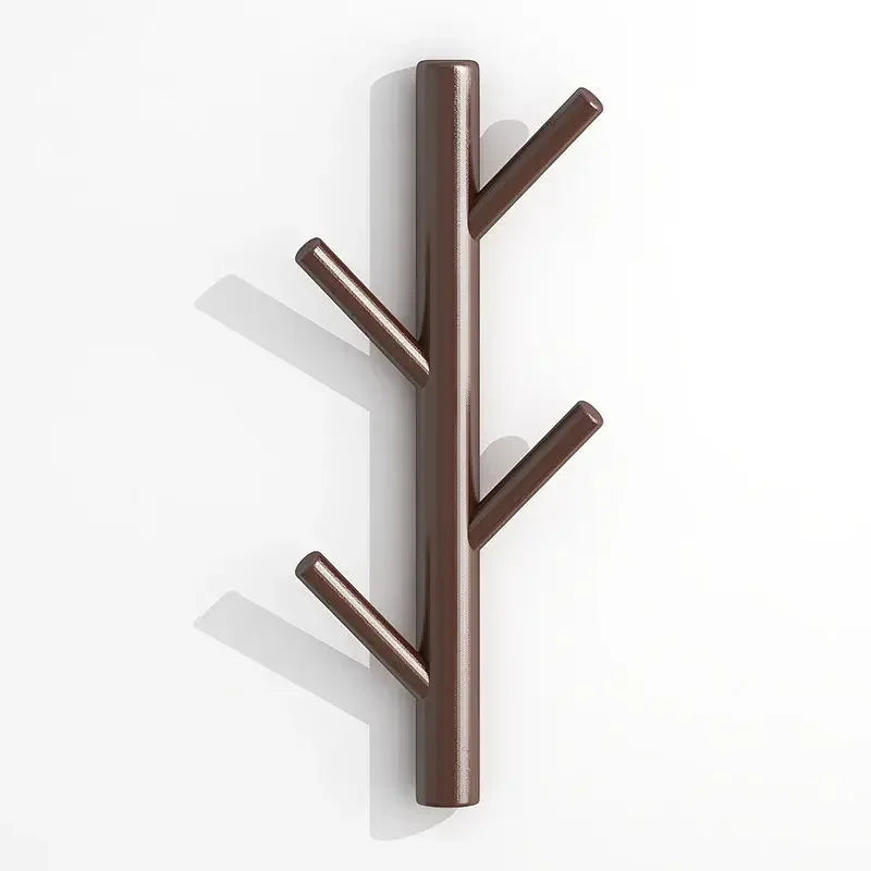Modern brown wall hook shaped like a tree branch on white background, Rovelli decor
