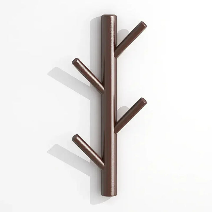 Modern brown wall hook shaped like a tree branch on white background, Rovelli decor