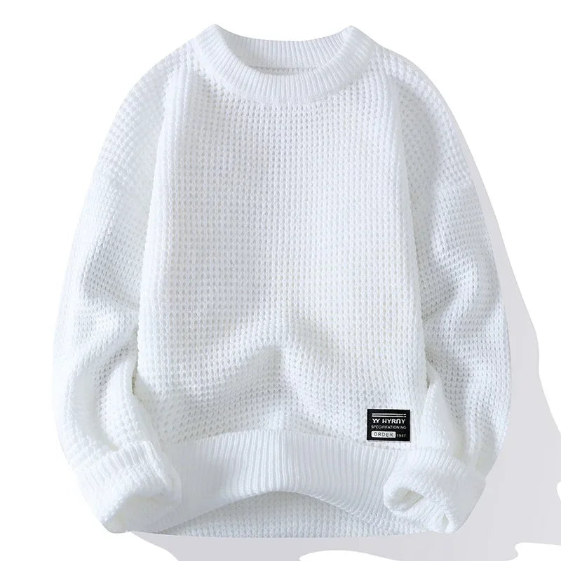 Oska Relaxed Waffle-Knit Crewneck Sweatshirt