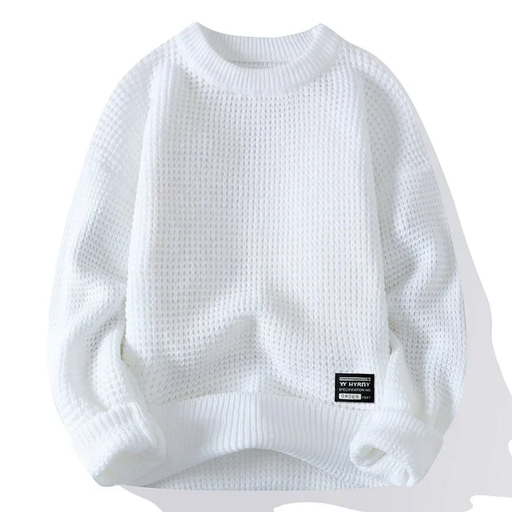 Oska Relaxed Waffle-Knit Crewneck Sweatshirt