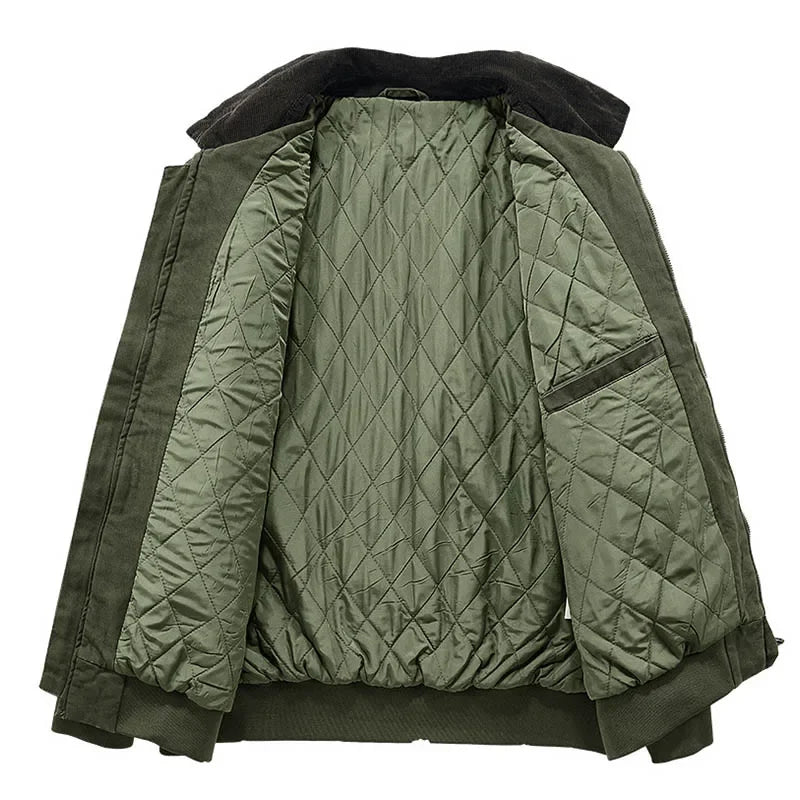 Rovelli quilted green jacket with ribbed hem and visible inner pocket