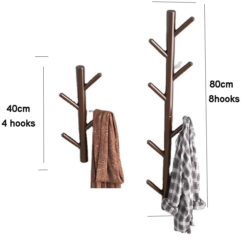 Rovelli wall-mounted coat racks with 4 and 8 hooks, holding patterned towels, size comparison