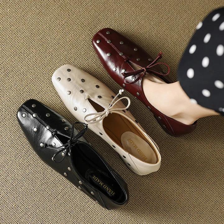 Valenta Leather Edgy Ballet Flats