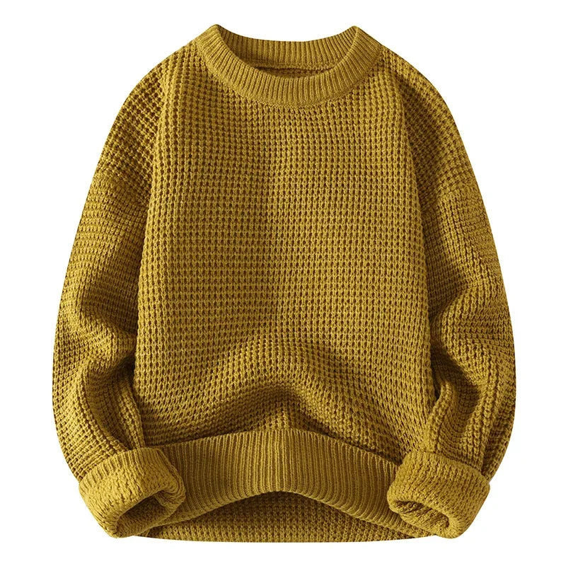 Oska Relaxed Waffle-Knit Crewneck Sweatshirt
