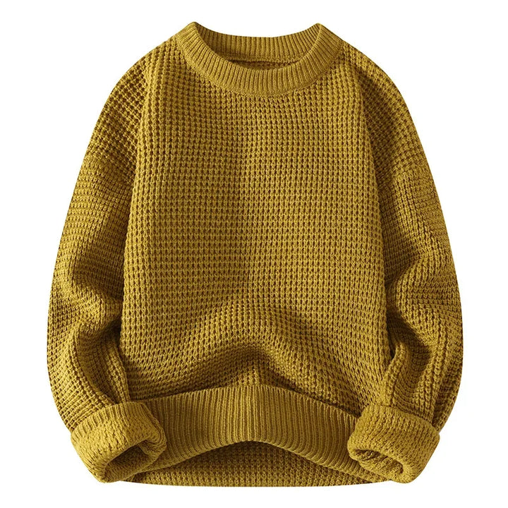 Oska Relaxed Waffle-Knit Crewneck Sweatshirt