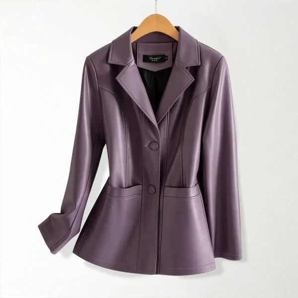 Venara Tailored Leather Blazer Jacket