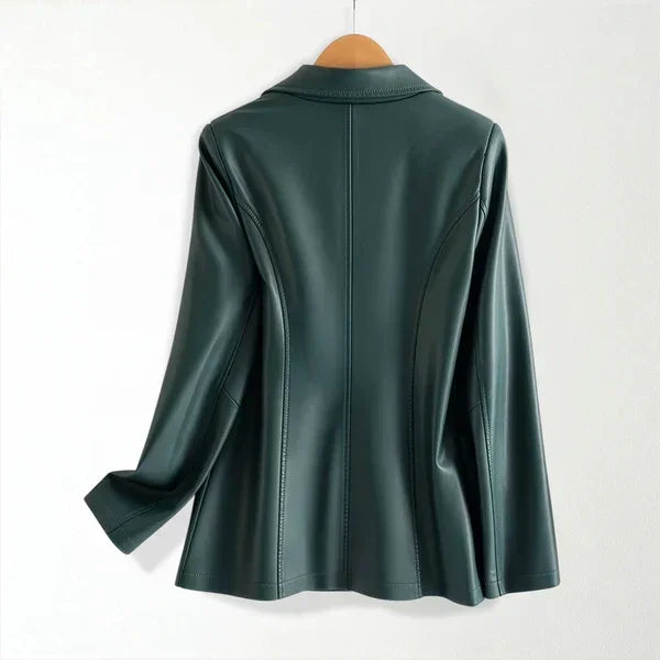 Venara Tailored Leather Blazer Jacket