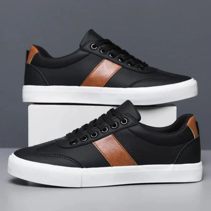 Vittore Clean Striped Leather Sneakers