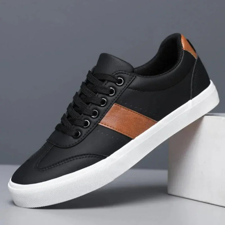 Vittore Clean Striped Leather Sneakers