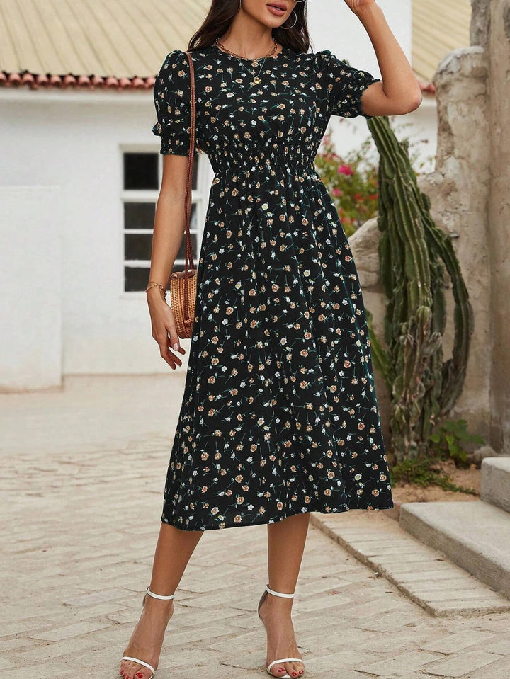 Alassio Floral Midi Dress - Ebony Floral