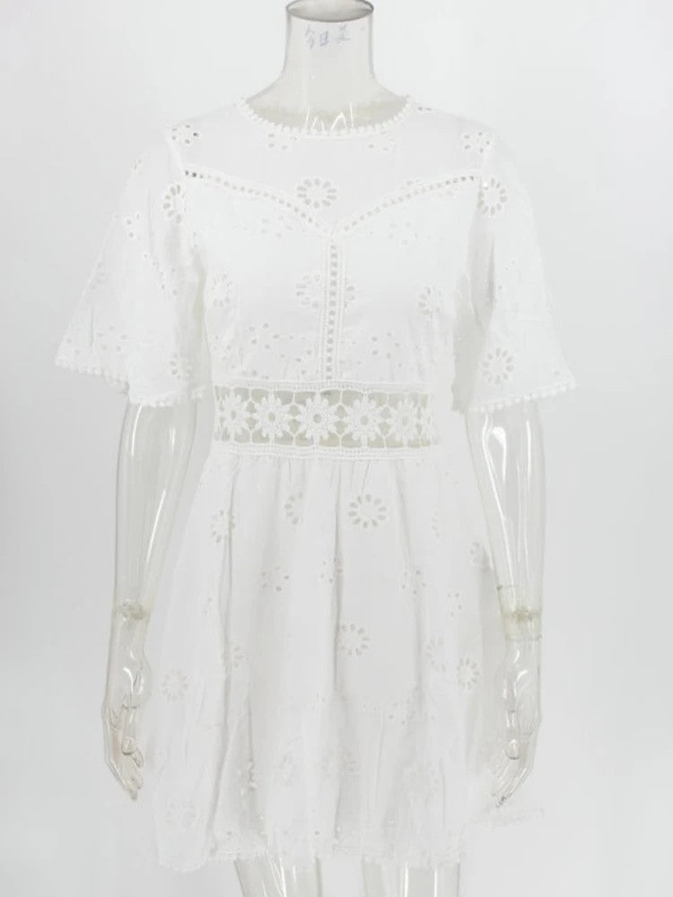 Annecy Cotton Backless Mini Dress