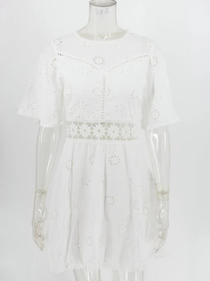 Annecy Cotton Backless Mini Dress