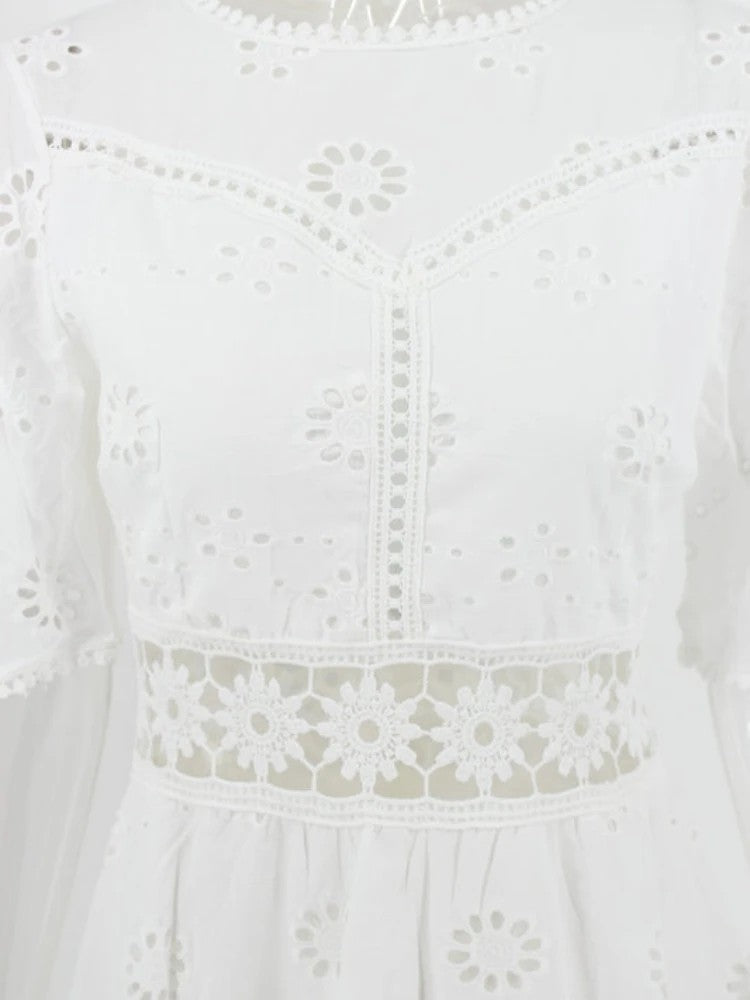Annecy Cotton Backless Mini Dress