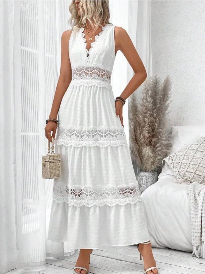 Antibes Lace Maxi Dress - White
