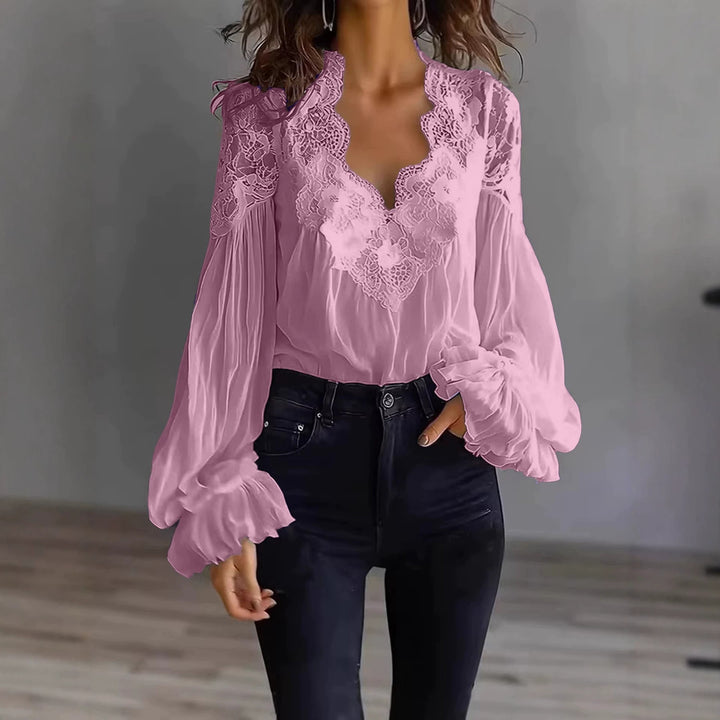 Aosta Lace Puff Blouse