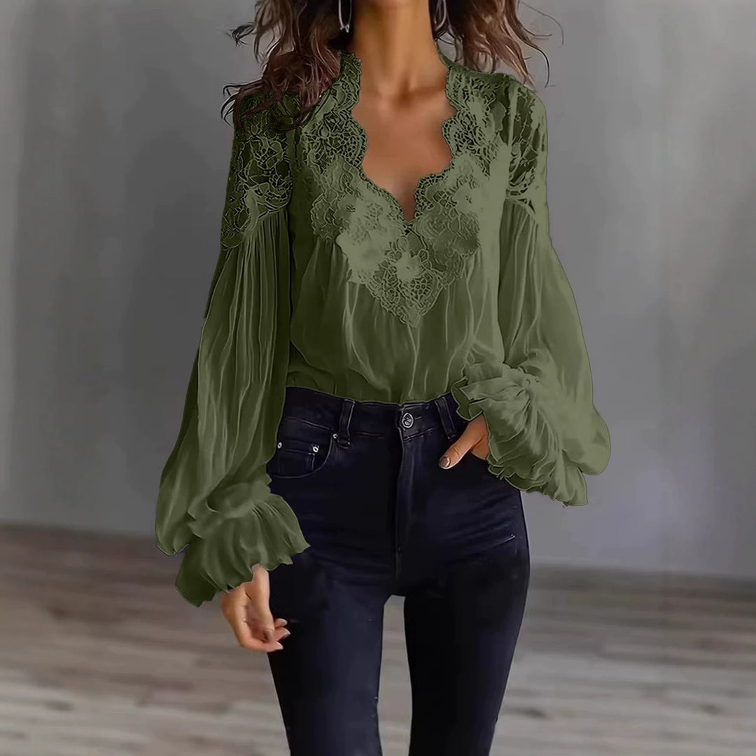 Aosta Lace Puff Blouse