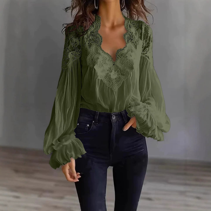 Aosta Lace Puff Blouse