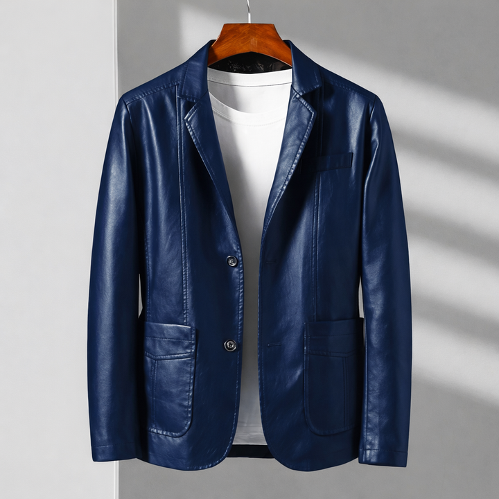 Emilio Tailored Leather Blazer Jacket