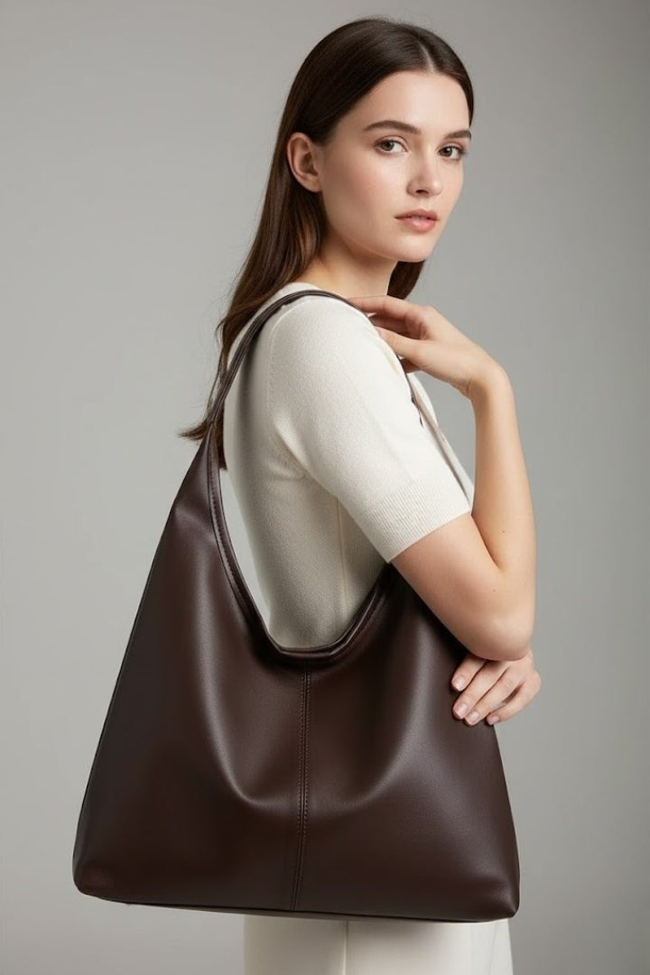 Bellucchi Leather Hobo Bag - Espresso