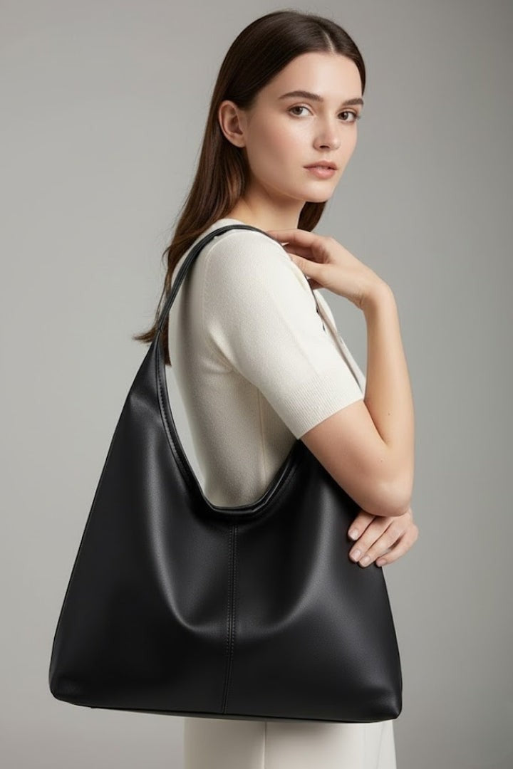 Bellucchi Leather Hobo Bag - Onyx