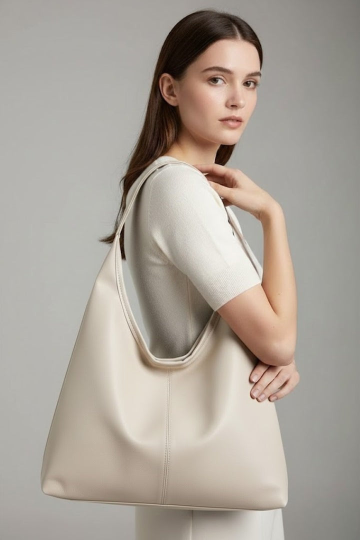Bellucchi Leather Hobo Bag - White