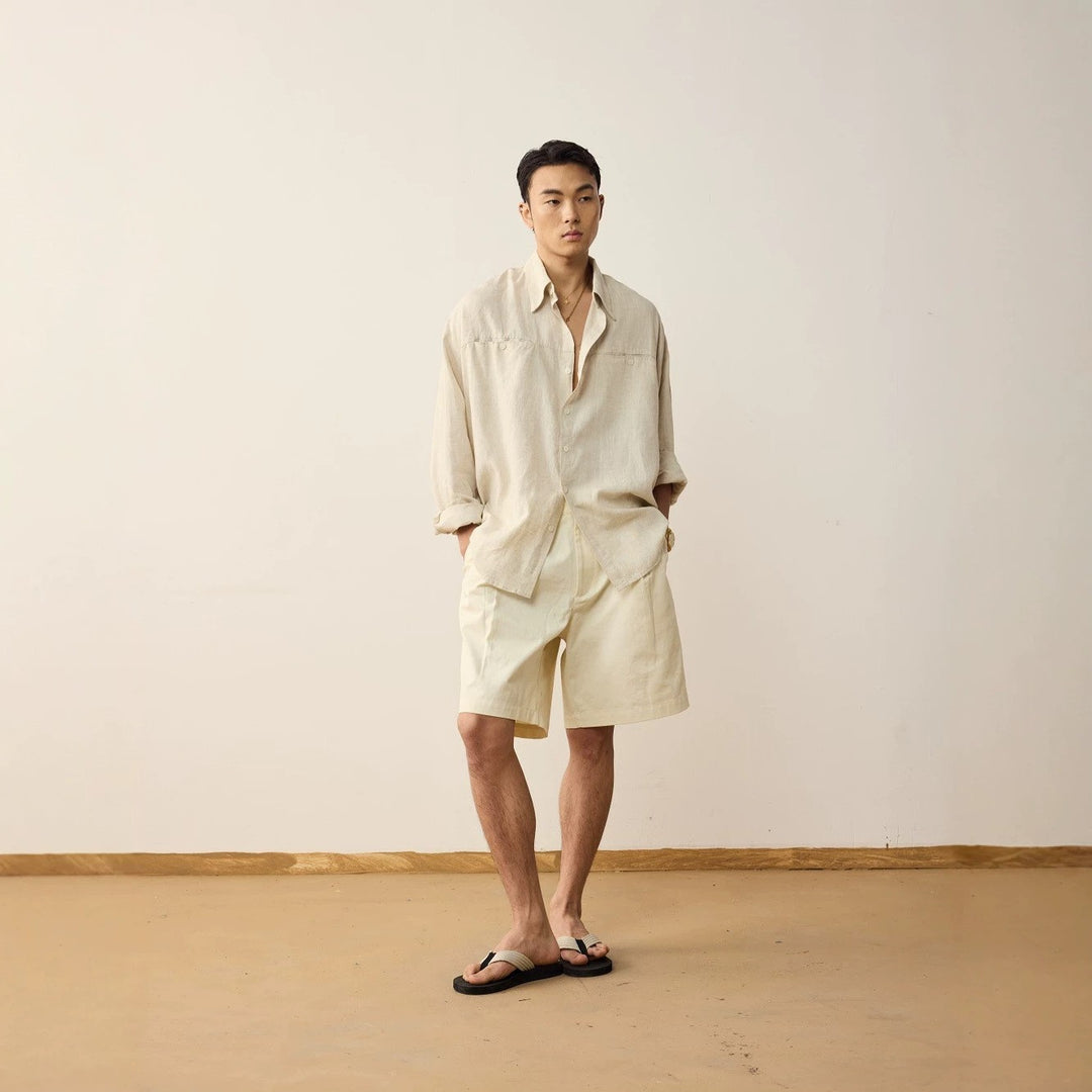 Bruges Relaxed Linen Long Sleeve Shirt