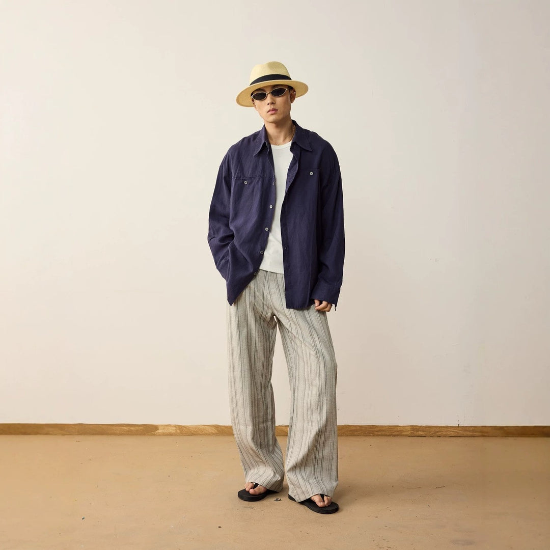 Bruges Relaxed Linen Long Sleeve Shirt