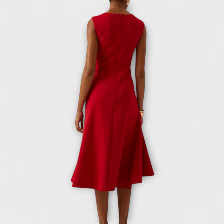 Calabria Draped Asymmetric Midi Dress