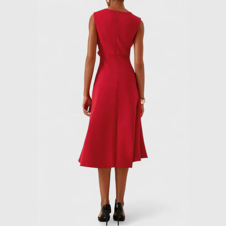 Calabria Draped Asymmetric Midi Dress