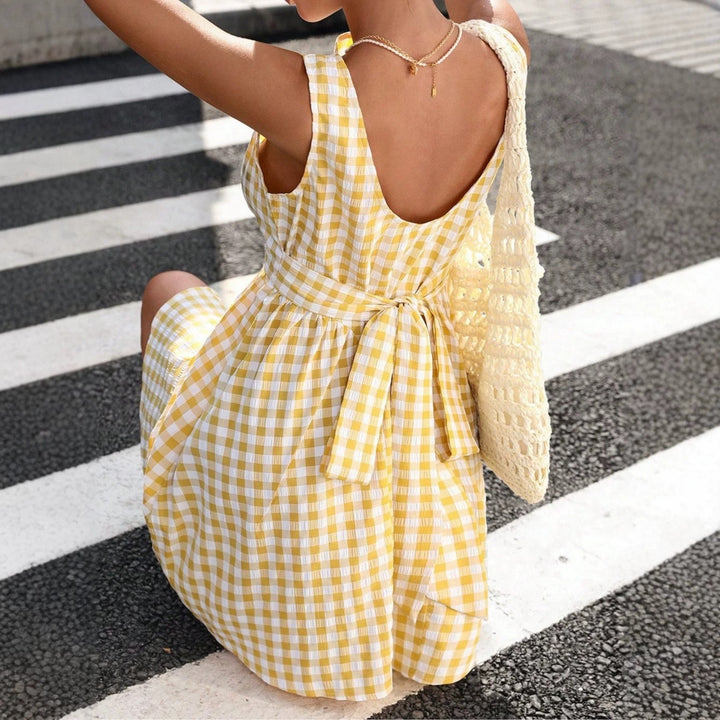Calabria Gingham Sleeveless Dress