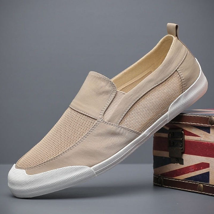 Faro Breathable Slip-On Loafers - Khaki Beige