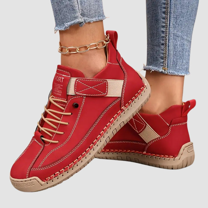 Flux Leather Comfort Sneakers - Crimson