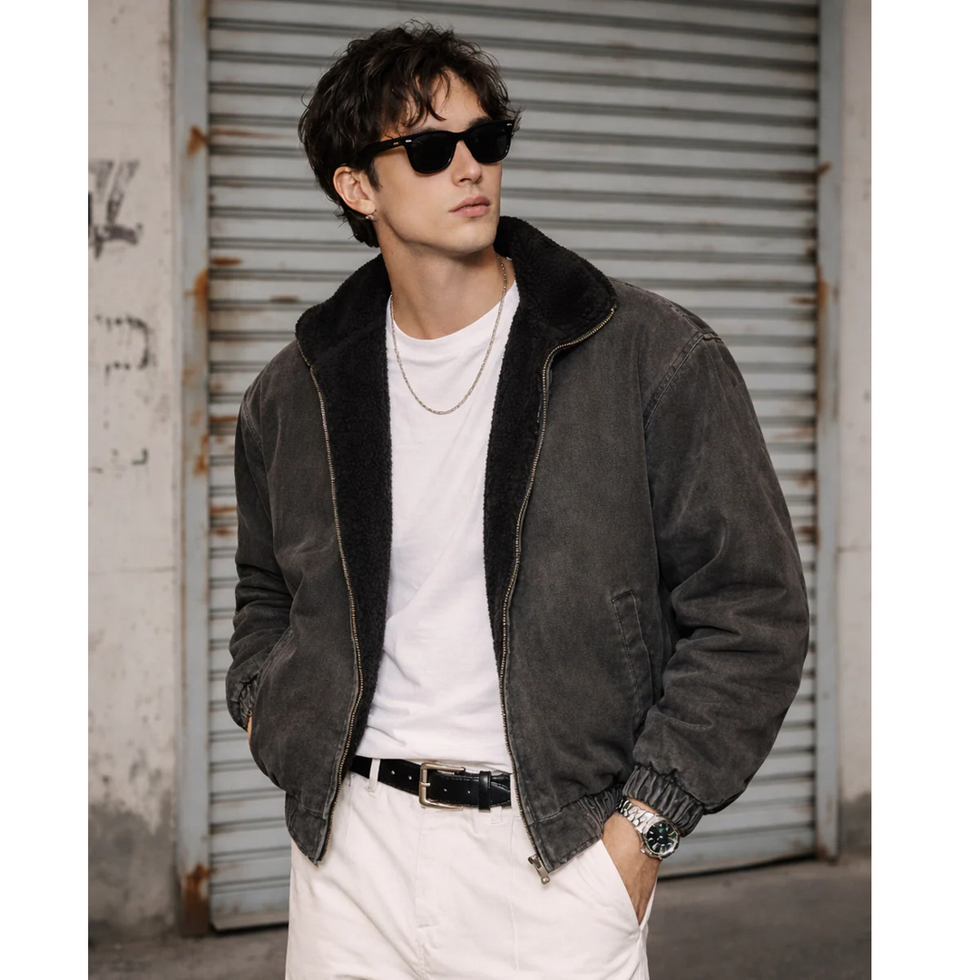 Calder Soft Zip-Up Bomber Jacket