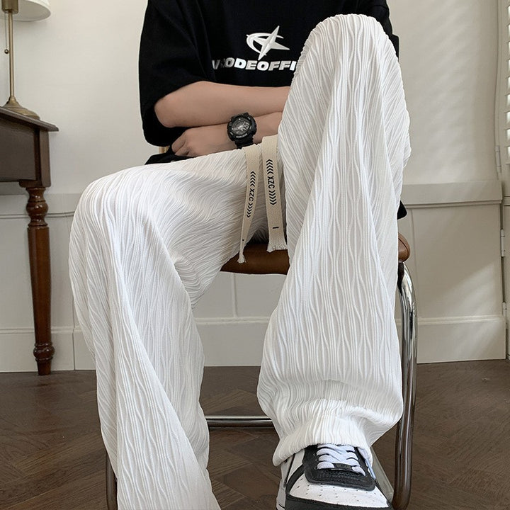 Sintra Pleated Ice Silk Pants - White