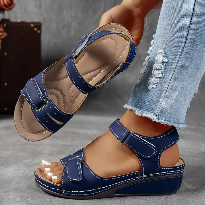  Leather Orthopedic Sandals - Azure