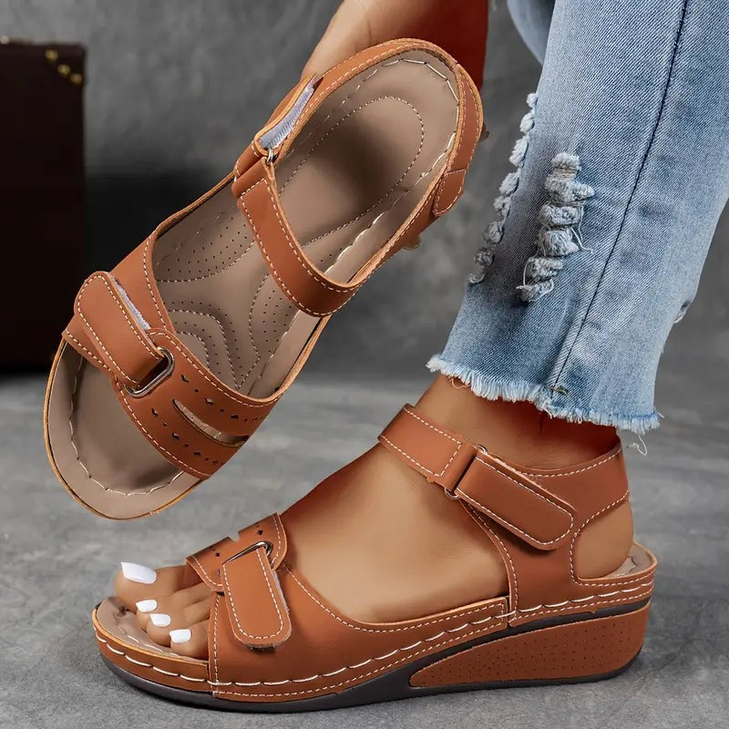  Leather Orthopedic Sandals - Espresso