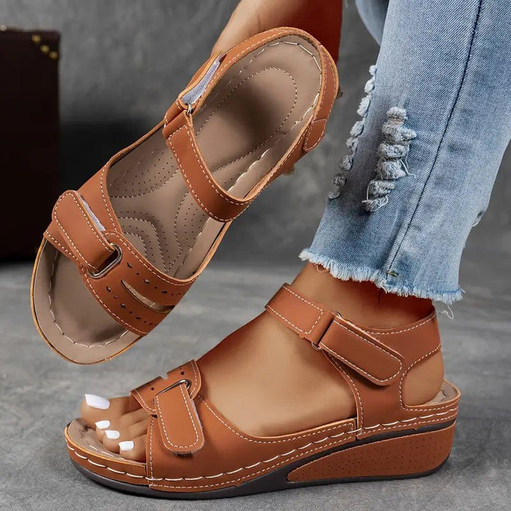  Leather Orthopedic Sandals - Espresso