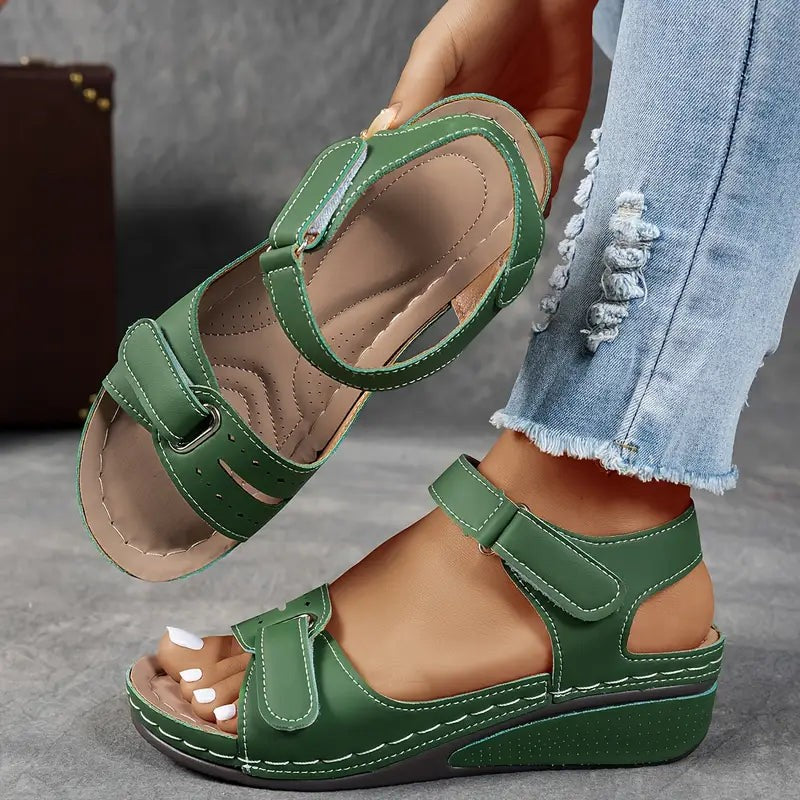  Leather Orthopedic Sandals - Olive