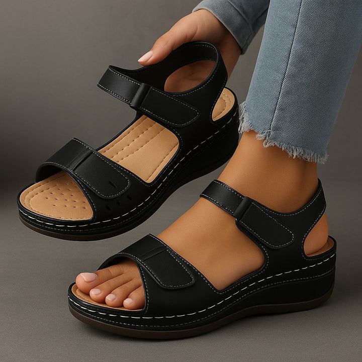  Leather Orthopedic Sandals - Onyx
