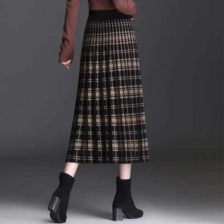 Lugano Plaid Wool Midi Skirt