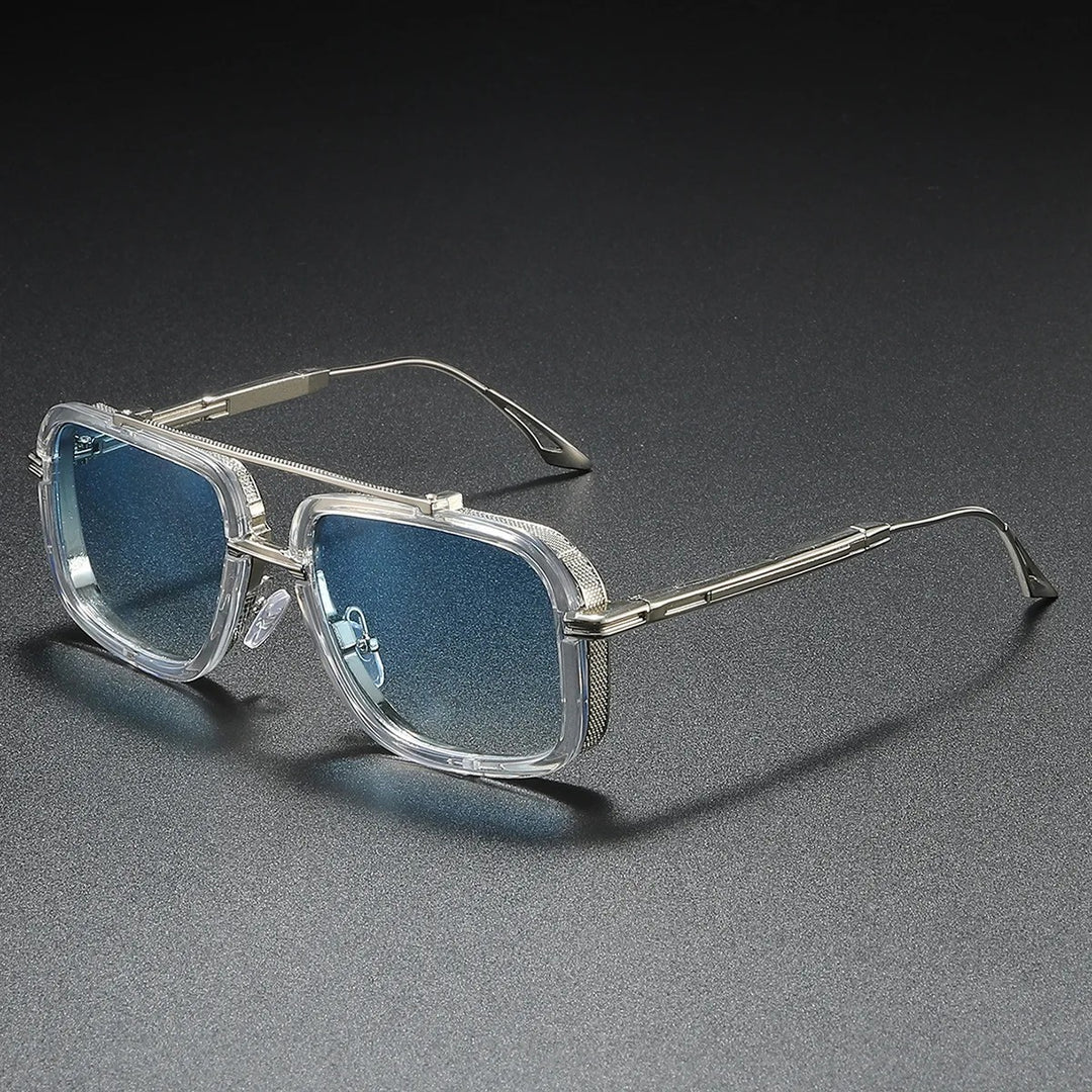Lyon Sunglasses - Silver / Cobalt Flash