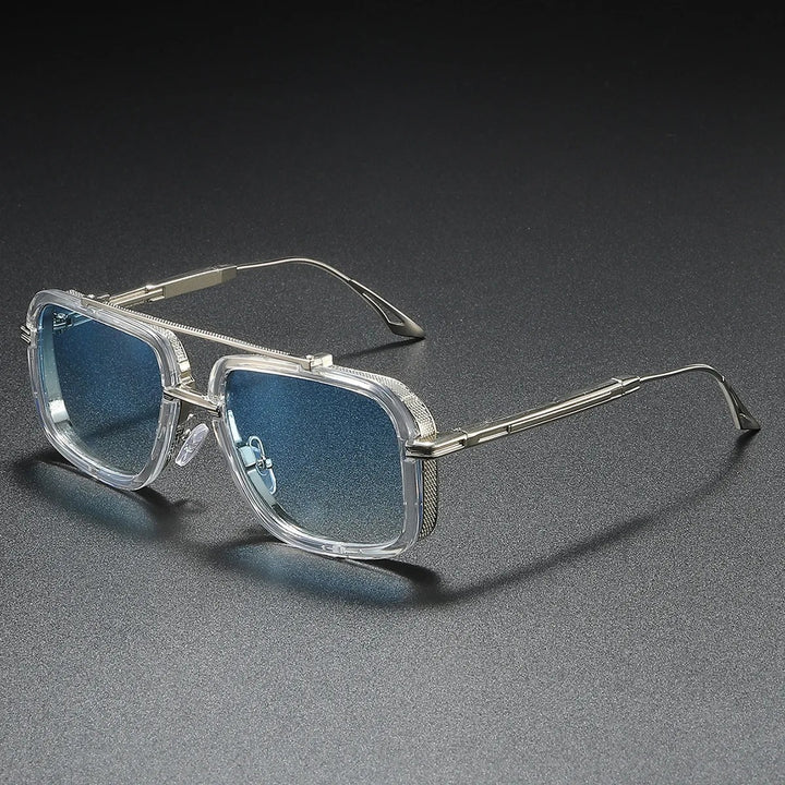 Lyon Sunglasses - Silver / Cobalt Flash