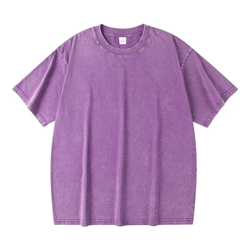 Manhattan Washed 100% Cotton T-Shirt - Faded Lavender