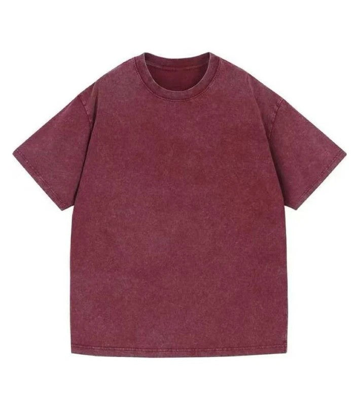 Manhattan Washed 100% Cotton T-Shirt - Merlot Wash